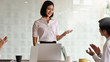 © Prathankarnpap - Businesswoman explaining present her idea in the meeting room.