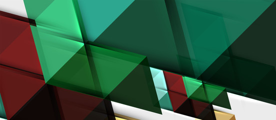 Abstract geometric background. Modern overlapping triangles. Unusual color shapes for your message. Business or tech presentation, app cover template
