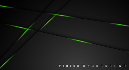 Wall Mural - green light line shadow dark grey luxury background