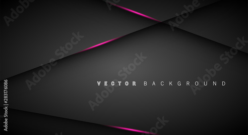 Photographie Pink light line shadow dark grey luxury background