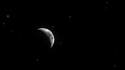 Wall Mural - Hazy Moon Phase in Starry Night Concept-V1