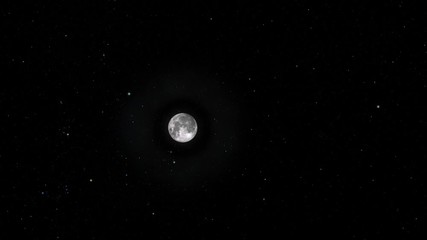 Wall Mural - Moon Seen from afar in Starry Night Concept-H2