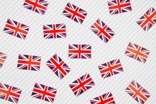 Paper Striped Background With United Kingdom Flags