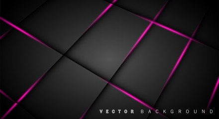 Wall Mural - pink light line shadow dark grey luxury background