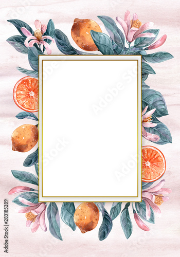 watercolor flowers. floral illustration, Leaf,  Botanic composition for weddi...