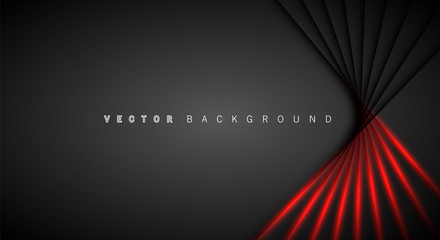 Poster - Red light line shadow dark grey luxury background