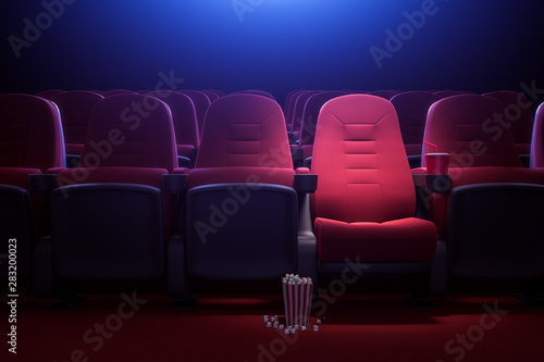 Fotomural Row of empty red cinema seats