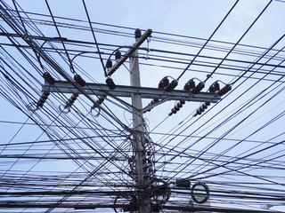 old electric pole and wires