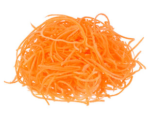 Canvas Print - fresh shredded carrots isolated on white background