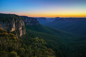 blue hour at govetts leap lookout, blue mountains, australia 26