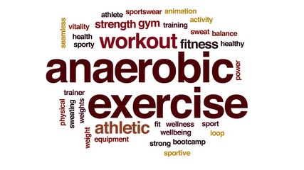 Canvas Print - Anaerobic exercise animated word cloud. Kinetic typography.