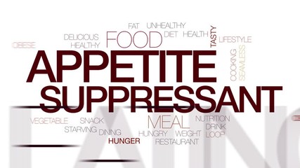 Sticker - Appetite suppressant animated word cloud. Kinetic typography.