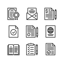 Wall Mural - Documents line icons. Simple outline symbols, modern linear graphic elements collection. Vector line icons set