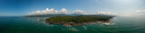 Fototapeta Natura - Beautiful Aerial Panoramic Landscape View of the Rocky Pacific Ocean Coast in the Southern Vancouver Island during a sunny summer day. Taken between Victorial and Port Renfrew, BC, Canada.