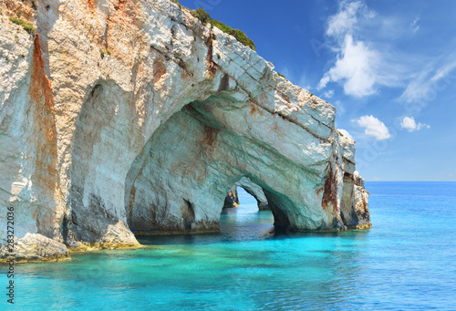 Cuadros en Lienzo Blue caves on Zakynthos island - Greece