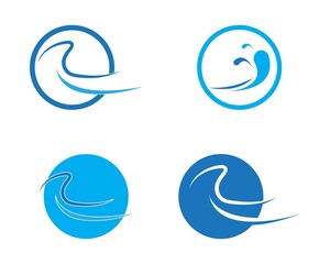  Water Wave Icon Logo Template