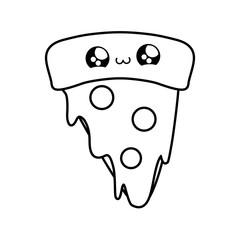 Sticker - slice of delicious pizza kawaii style