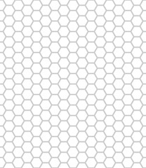 Hexagon seamless pattern texture. Grey honeycomb line repeatable on white background, stroke editable.