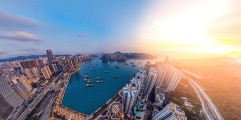Poster - Panorama aerial view of Hong Kong landscape in  Tsuen Wan District