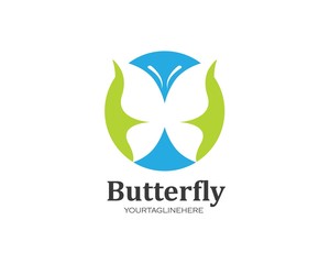 Sticker - butterfly logo icon  vector template