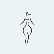 curvy woman body shape icon vector