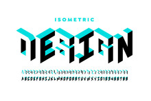 Isometric 3d Font Design, Three-dimensional Alphabet Letters And Numbers
