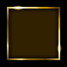 Golden Rectangle Frame Isolated On Black Background