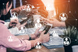 © InfiniteFlow - Human Resources Recruitment and People Networking Concept. Modern graphic interface showing professional employee hiring and headhunter seeking interview candidate for future manpower.