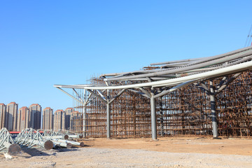 Wall Mural - Steel frame in the construction site