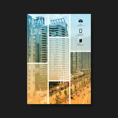 Wall Mural -      Modern Style Flyer or Cover Design for Your Business with Urban Theme - Applicable for Business Reports, Presentations, Placards, Posters 