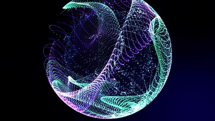 Wall Mural - colorful neon light globe world map tilt zoom view in cyber space with, 3d rendering virtual 5g digi