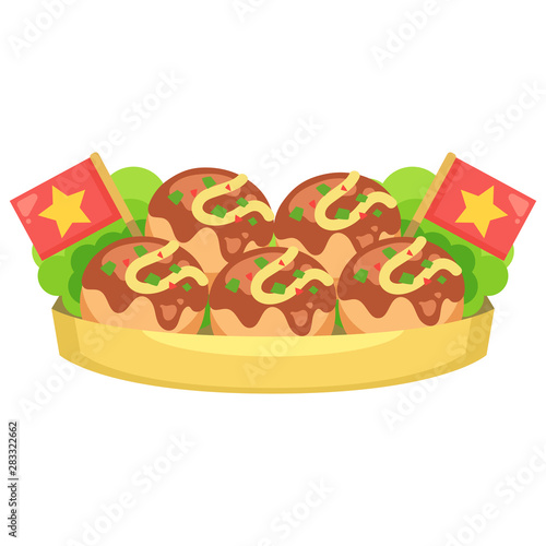 大阪名物たこ焼き タコヤキ たこやき のイラスト Buy This Stock 大阪名物たこ焼き タコヤキ たこやき のイラスト Buy This Stock