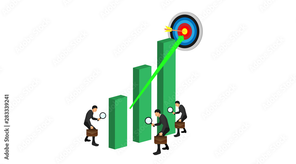 three characters bring the loop to check the green chart and the target ...