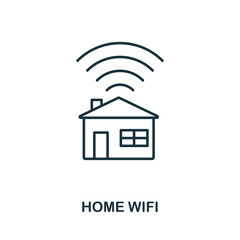 Wall Mural - Home Wifi icon outline style. Simple glyph from icons collection. Line Home Wifi icon for web design and software