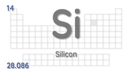 Wall Mural - Silicon chemical element  physics and chemistry illustration backdrop