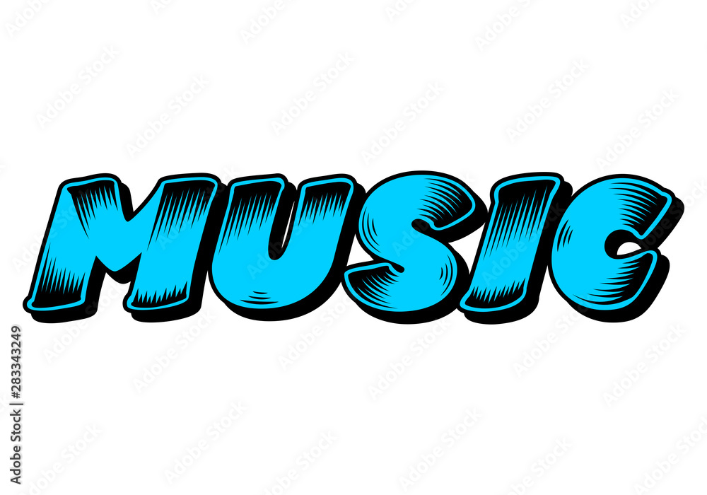 Vetor Music graffiti, word design pop art, vector do Stock | Adobe