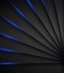 Wall Mural - blue light line shadow dark grey luxury background