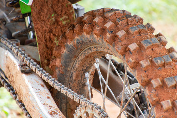 muddy motocross tire