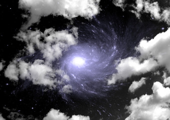 Wall Mural - galaxy in a free space. 3d rendering