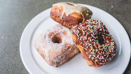 Wall Mural - Donuts on a plate