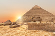 The evening view on the Pyramid of Khafre in Egypt