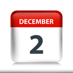 December 2 - Glossy Calendar Icon - Calendar design template