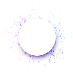 Wall Mural - abstract round paper shape with colorful polygonal mesh for text.