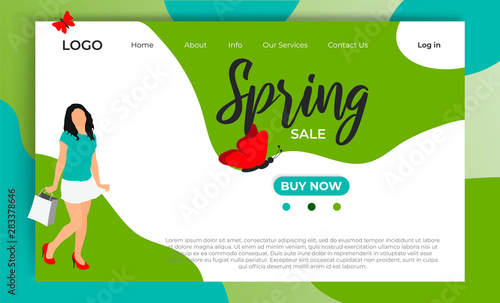 Spring Sale Website Landing Page Shopping Promotion Discount