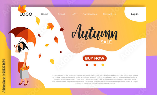 Autumn Sale Website Landing Page Fall Season Shopping Promotion