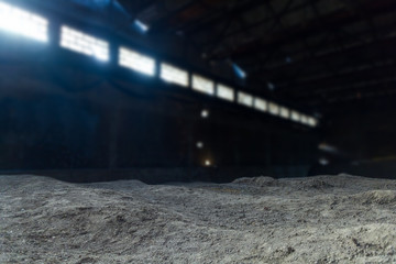 interior of deserted factory empty space