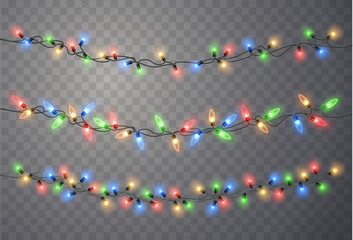 Wall Mural - christmas lights. light bulb garland