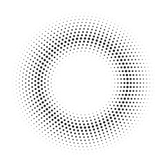 Wall Mural - Halftone dotted circular background.Halftone effect  vector pattern. Circle dots isolated on white background. Cosmetic, medicine, advertisement illustration.