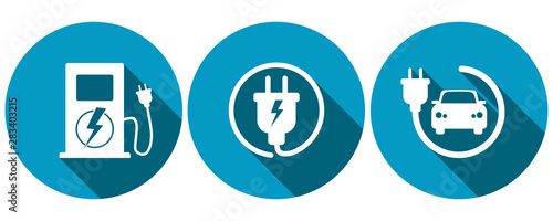 Fotografía Symbols for electric car charging