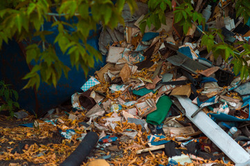 Wall Mural - ecology nature pollution by garbage and the globe global problem